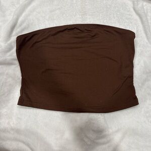 SHEIN Chocolate Brown Tube Crop Top